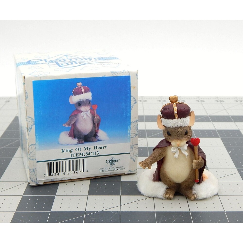 Charming Tails King Of My Heart Mouse Figure 84-113 Fitz Floyd Vtg 2001